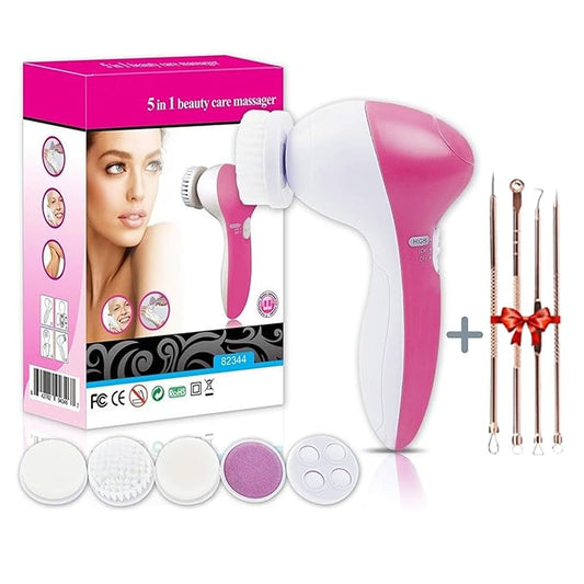 Facial Cleansing Brush 5 in 1 Portable Electric Facial Massager
